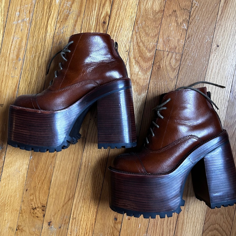 Jeffrey Campbell Leather Platform Boots